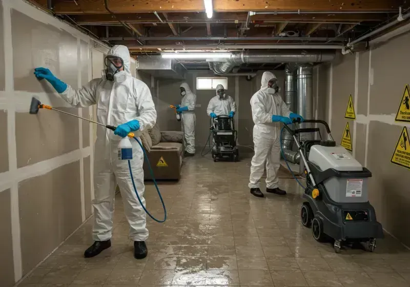 Basement Moisture Removal and Structural Drying process in Mount Washington, KY